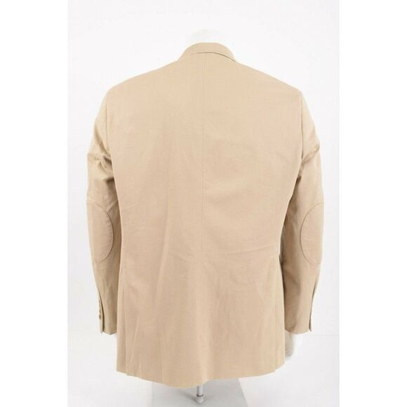 Crown & Ivy Mens Suit Jacket Blazer Sport Coat L Beige Khaki Cotton NWT - Picture 4 of 7